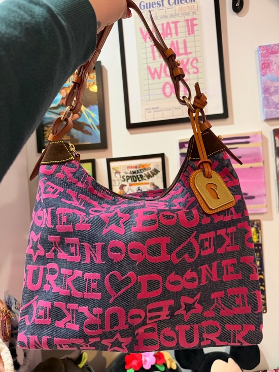 Dooney & Bourke Handbags - ON HOLD FOR AJAY DONT BUY! Dooney & Bourke Pink Logo Canvas Hobo